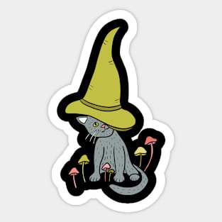 Kitten Witch Sticker